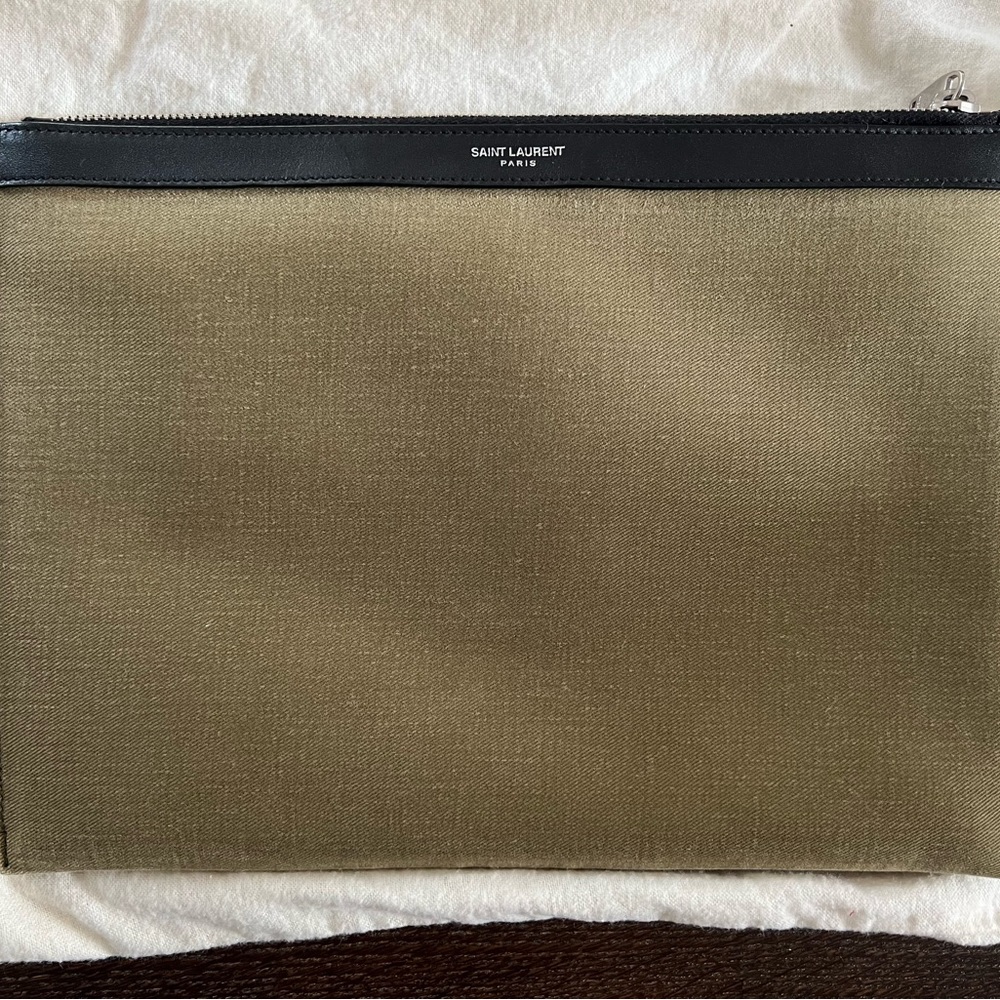 YSL canvas tote clutch